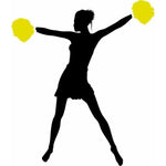 Cheerleader Wall Stencil Yellow Pom-Poms