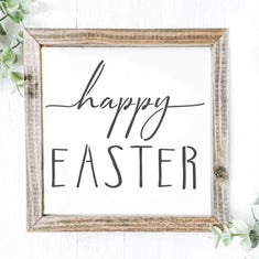 Happy Easter Stencil Framed