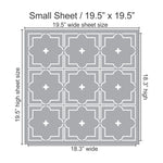 Moroccan Traditional Tin Tile Wall Stencil Small Sheet Measurements