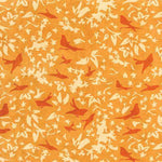 Birds in a Thicket Orange Wall Painting Stencil
