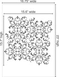 Victorian Baroque Wall Stencil With Measurements 16.75 wide x 23 high