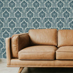 Pro Damask Wall Stencil With Sofa