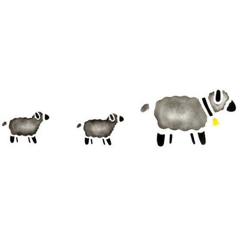 Sheep Family Stencil