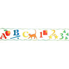 Decorate your child's room, playroom, or classroom with our ABC-123 Border Stencil!