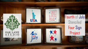 DIY Fourth of July Decor | Fourth of July Stenciled Four Sign Project | Oak Lane Studio
