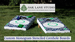 Custom Monogram Stenciled Cornhole Boards