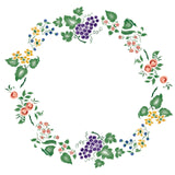 Fruit and Flower Circle Wall Stencil