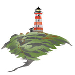 Lighthouse on an Island Wall Stencil