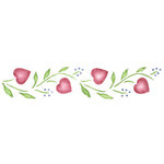 Hearts and Berries Vine Wall Stencil Border