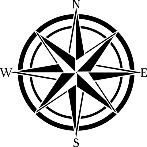 12 Inch Compass Rose Wall Stencil