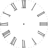 12 to 40 Inch Thin Roman Numeral Clockface Wall Stencil