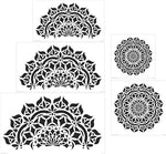 14 to 36 Inch Asana Mandala Wall Stencil - Varieties