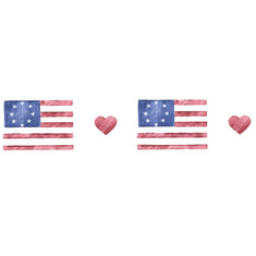Flags with Small Hearts Wall Stencil