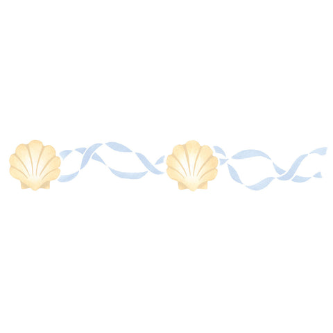 Shell Border with Ribbons Wall Stencil