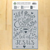 Coffee and Jesus Craft Decor Stencil in package
