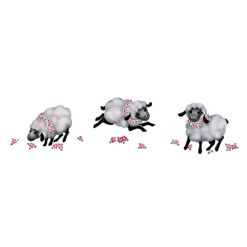 Romping Lambs Wall Stencil by The Mad Stencilist