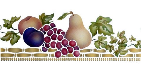 Fruit Border Wall Stencil by The Mad Stencilist