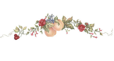 Peaches and Peonies Wall Stencil by The Mad Stencilist