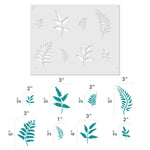 Eight Ferns Wall Stencil - Dimensions