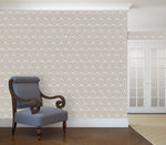 Small Damask Allover Wall Stencil - Room Setting