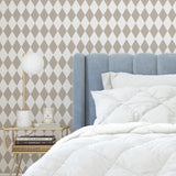 Large Harlequin Wall Stencil - Room Setting
