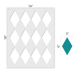Large Harlequin Wall Stencil - Dimensions