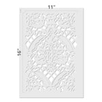 Large Damask Wallpaper Wall Stencil - Dimensions