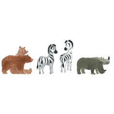Bears, Zebras, and Rhinos Wall Stencil