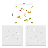 Autumn Leaf and Berry Wallpaper Stencil Sizing