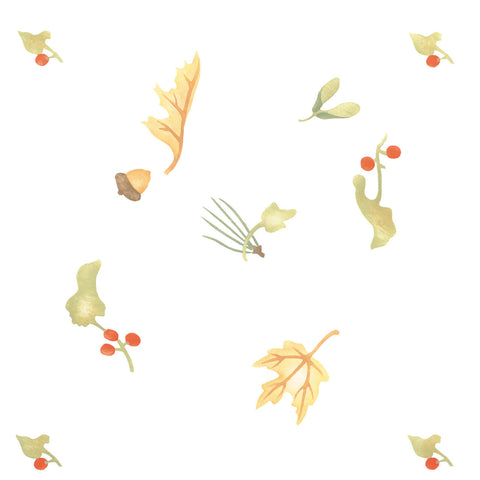 Autumn Leaf and Berry Wallpaper Stencil