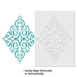 Large French Diamond Medallion Wall Stencil - Repeat