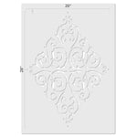 Large French Diamond Medallion Wall Stencil - Dimensions