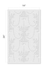 18th Century Vase Allover Wall Stencil - Dimensions