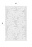 18th Century Vase Allover Wall Stencil - Dimensions