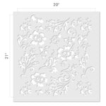 Chic Roses Wallpaper Wall Stencil - Dimensions