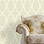 Moroccan Tile Wall Stencil - Room Setting