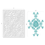 Large Royal Damask Allover Wall Stencil - Dimensions
