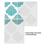 Large 15 Inch Moroccan Damask Allover Wall Stencil - Repeat