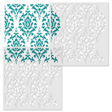 Global Damask Allover Wall Stencil - Repeat