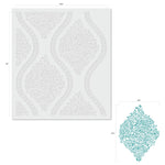 Amelia Floral Damask Allover Wall Stencil - Dimensions