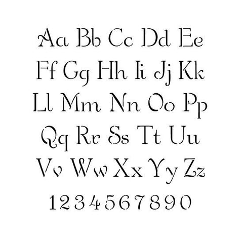 Simple Script Alphabet Stencils