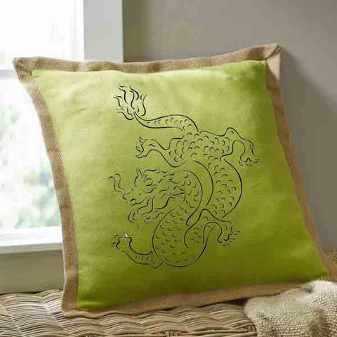 Dragon Wall Stencil On Pillow