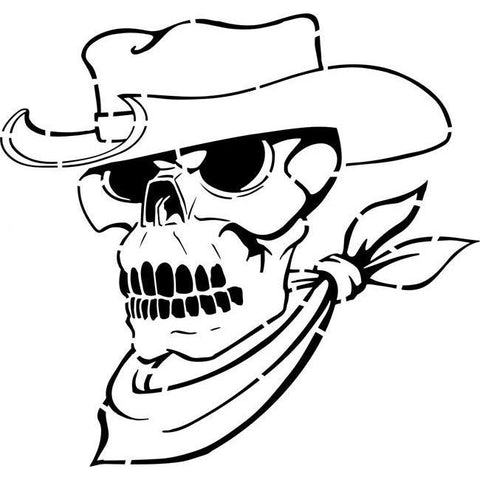 Cowboy Skull Stencil