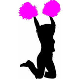 Cheerleader Wall Stencil Pink Pom-Poms
