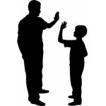 People Wall Stencils Dad & Son High Five 
