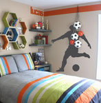 Outside Curve Soccer Stencil In Room