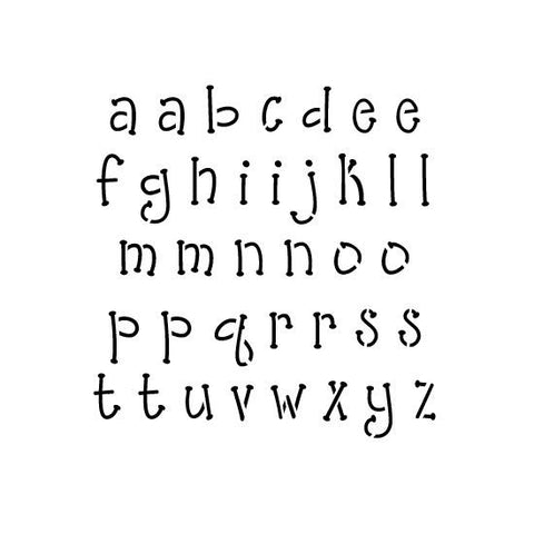 Whimsical Font Lowercase Alphabet Stencil Set