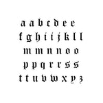 Old English Lowercase Alphabet Stencils