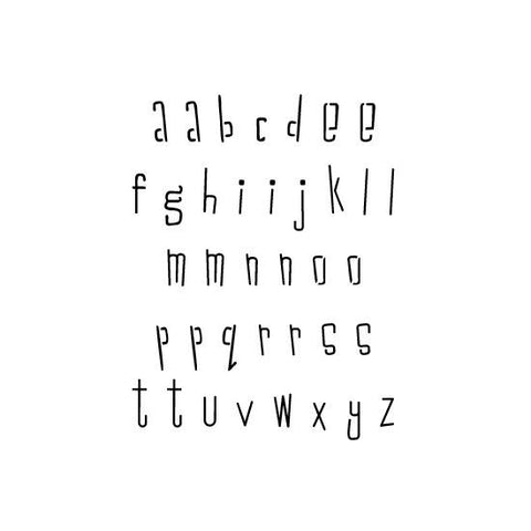 Sticks Lowercase Alphabet Stencil Set