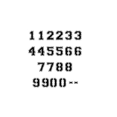 Varsity Font Number Stencil Set